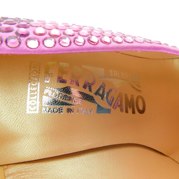 Unworn FERRAGAMO Degraded Lavender Sparkling Crystal Encrusted Heel Pumps 9 - Picture 9 of 11